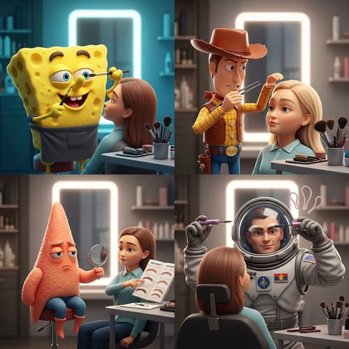 Eyebrow Artists: Sponge, Cowboy, Starfish & Space Ranger