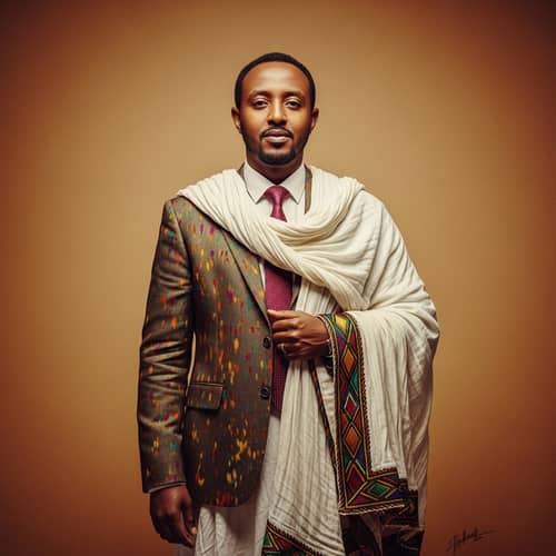 Ethiopian Businessman in Traditional Attire | Cultural Fusion
