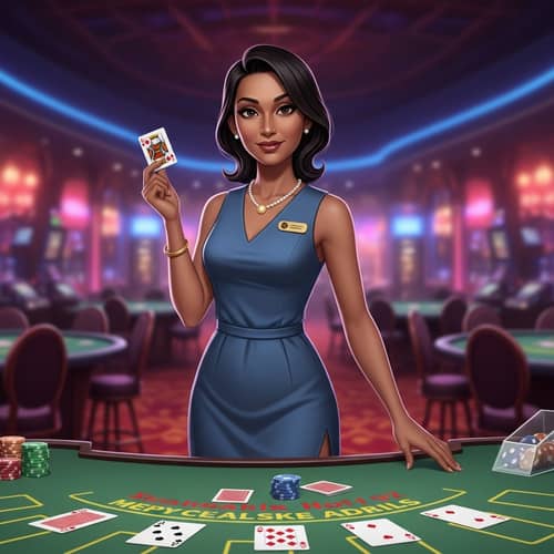 Casino Dealer Woman Animation Character | Online Gaming