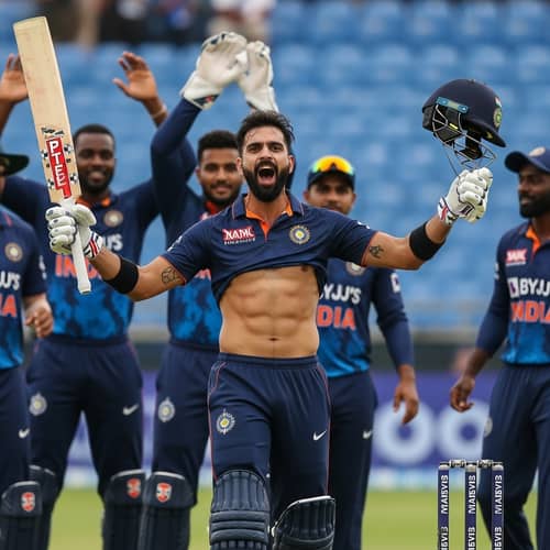 Celebration of Victory on Cricket Field | Teammates Join Joy