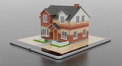 Realistic 3D House Model Emerging from Tablet