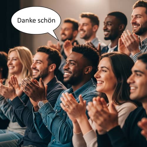 Diverse Group Applauding | Thank You in German