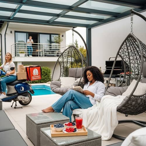 Luxurious Outdoor Setting with Sotho Bride Enjoying Book and Berries