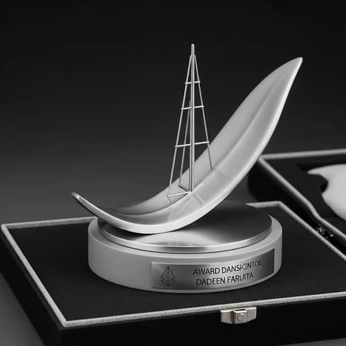 Minimalist Wave and Mast Trophy Design | Maritime Theme