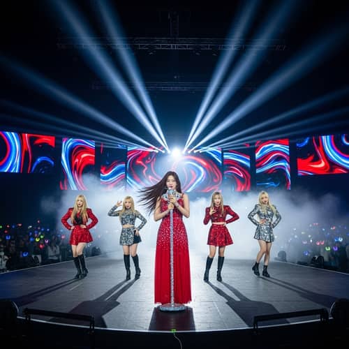 Jennie BLACKPINK Kpop Star | Red Dress Concert Performance