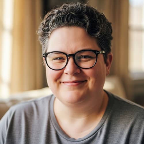Overweight Person Wearing Glasses