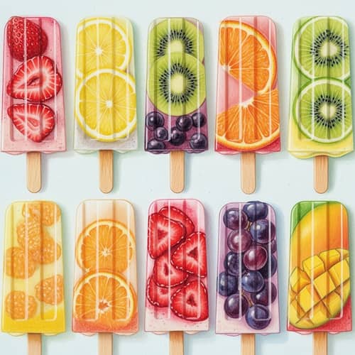 Colorful Fruit Flavored Popsicles for a Refreshing Treat