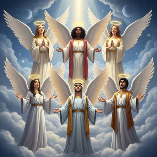 Angelic Choir in Celestial Setting | Diverse Angels Harmony