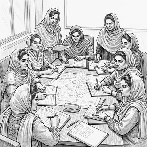 Diverse Women Land Commissioners Sketch in Khyber Pakhtunkhwa, Pakistan
