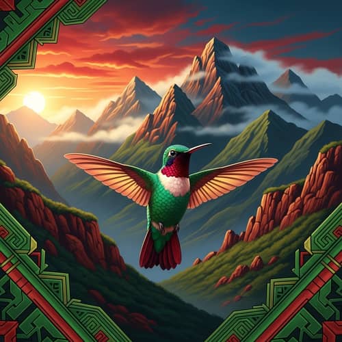 Andean Music Cover: Vibrant Hummingbird & Mountains Andean Music Cover: Vibrant Hummingbird & Mountains