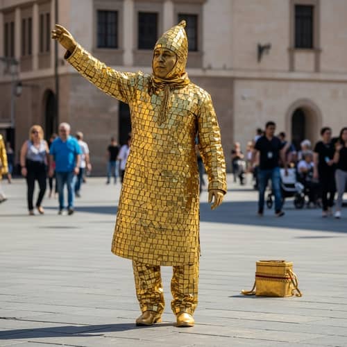 Gold Statue Street Performance | Mesmerizing Illusion Act