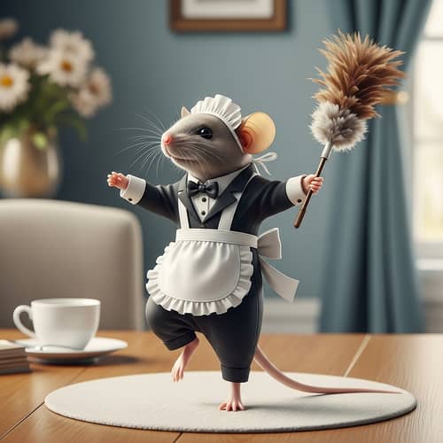 Charming Male Mouse in Maid Costume