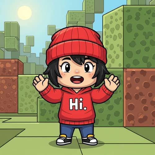 Cheerful Roblox Character Illustration