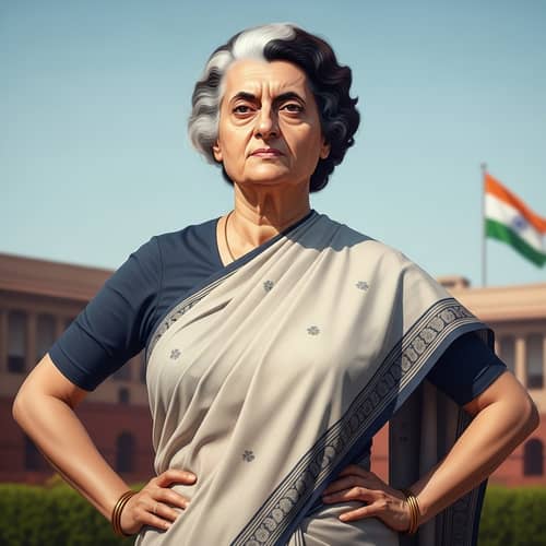 Authentic Full-Body Portrayal of Indira Gandhi, Influential PM of India