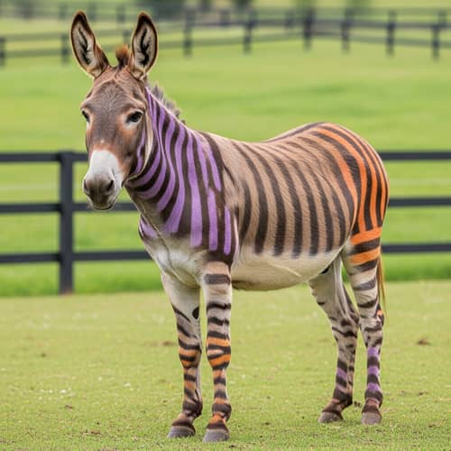 Striped Donkey: Colorful Striped Coat and Strong Physique