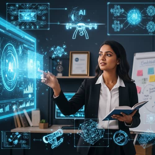 South Asian Woman Leveraging AI in Groundbreaking Research