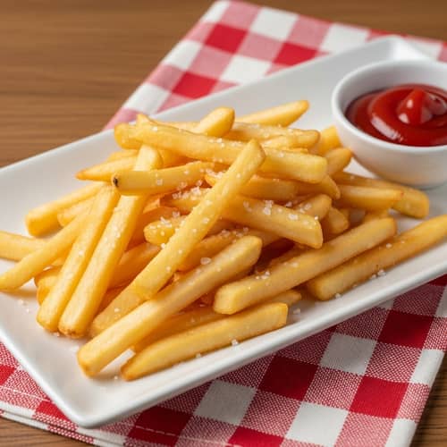 Golden Crispy French Fries with Sea Salt | Freshly Served