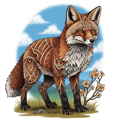 Detailed Tattoo Fox Art | Mystic Patterns & Primal Instincts