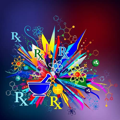 Abstract Hormonal Medications Art