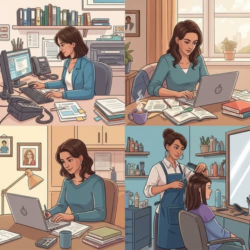 Dedicated Mother Balances Hospital, Tech Studies & Salon Work