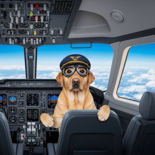 Dog Flying a Plane: A Comical Adventure