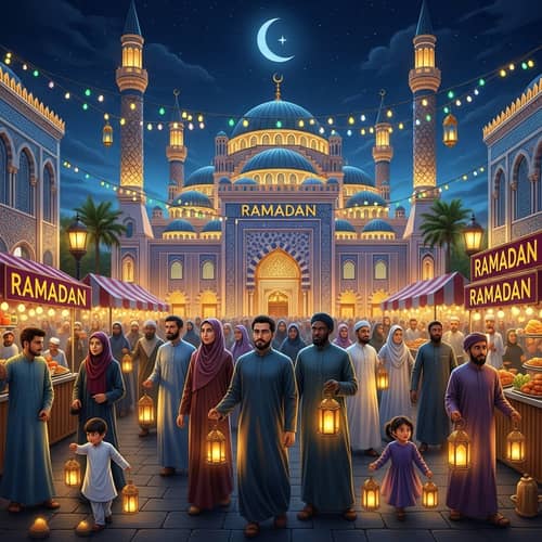 Grand Mosque Illuminated in Ramadan | Stunning Architecture