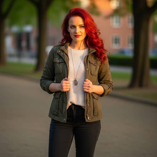 Vivid Red Hair and Sparkling Green Eyes - Radiant Woman Portrait