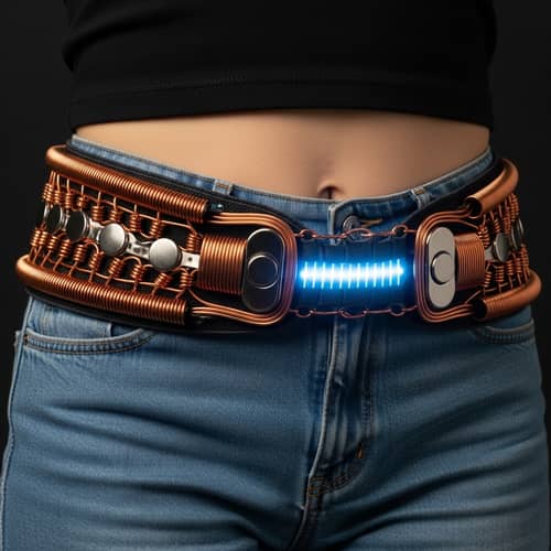 Innovative Waist Belt with Cu-Coils and Magnets for Energy Absorption