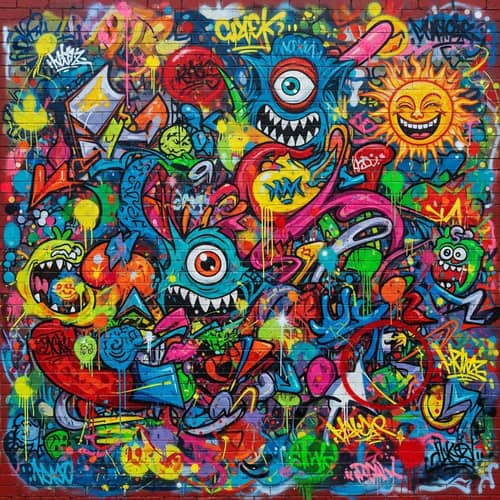Vibrant Graffiti Art: Energy & Color Explosion