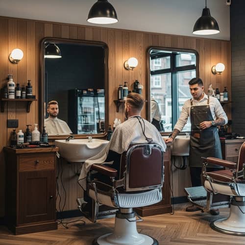 Chic Barber Salon with Celebrity Vibes