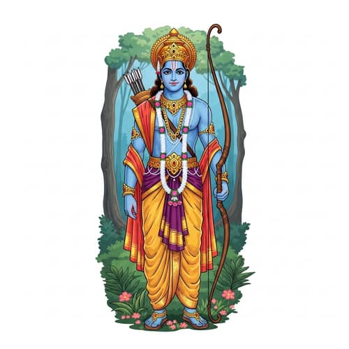 Divine Lord Rama in Royal Indian Attire | Mythology Artwork