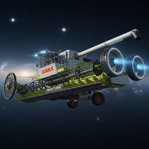 Futuristic Space Ship Resembling Claas Combine | Galaxy Travel