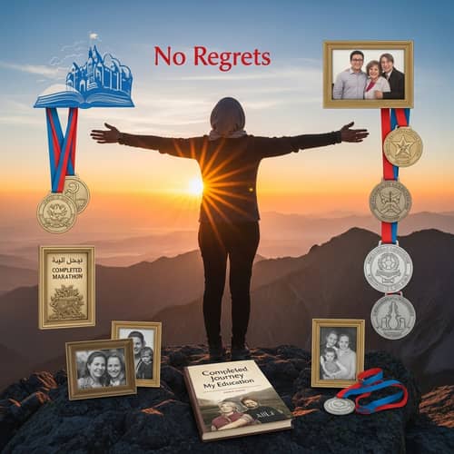 Living Life with No Regrets: A Middle-Eastern Woman Embracing Freedom on a Mountain Top