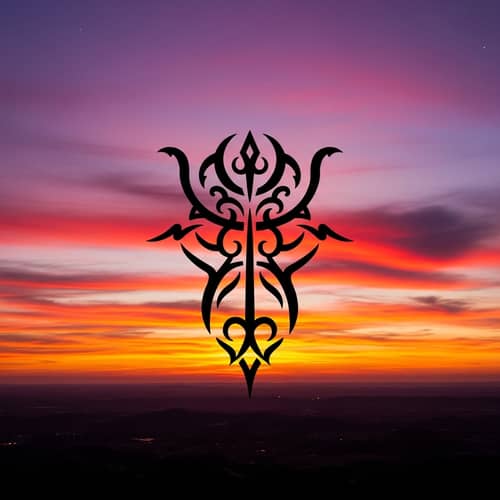 Vivid Sunset Sky | Geometric Abstract Design