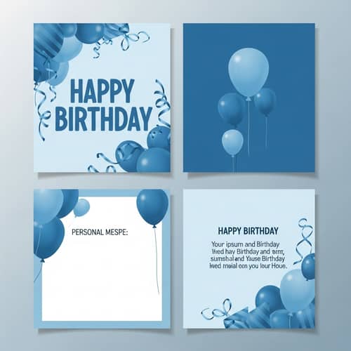 Professional Blue Birthday Card Design