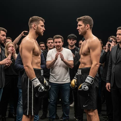 Athletic Boxing Match: Intense Fight Club Members at 186cm