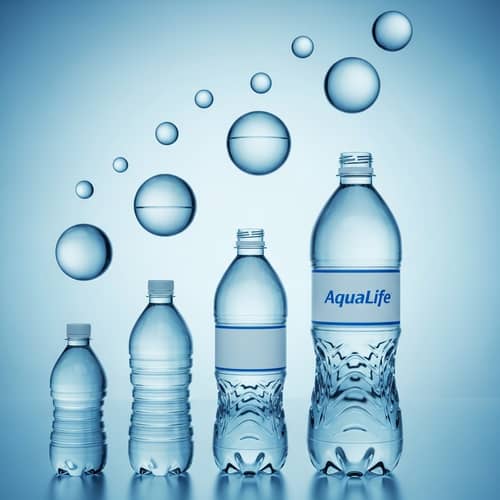 Water Droplets Transforming into Plastic Bottles - Unique Moment Captured
