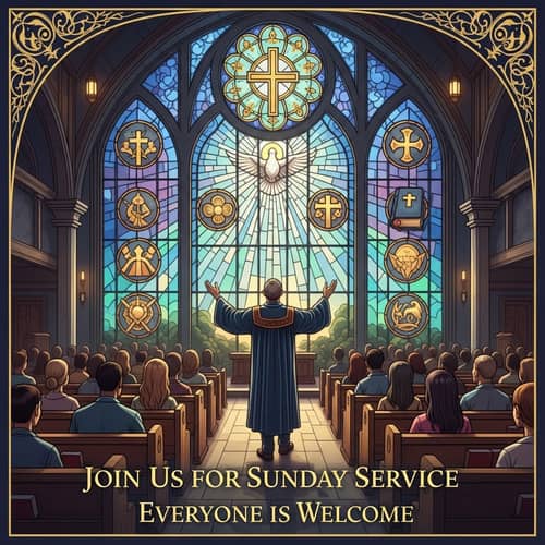 Uplifting Church Service Poster | Sunday Service Invitation