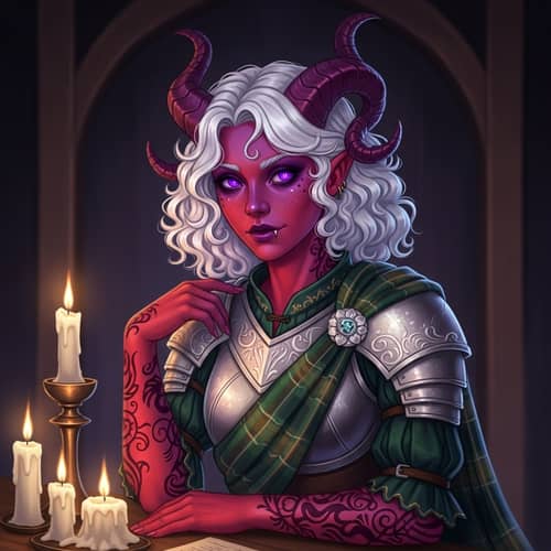 Scottish Tiefling Bard Character Concept Art | Digital Painting