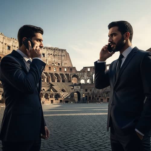 Salesmen Competition at Colosseum - Intense Sales Noir Scene