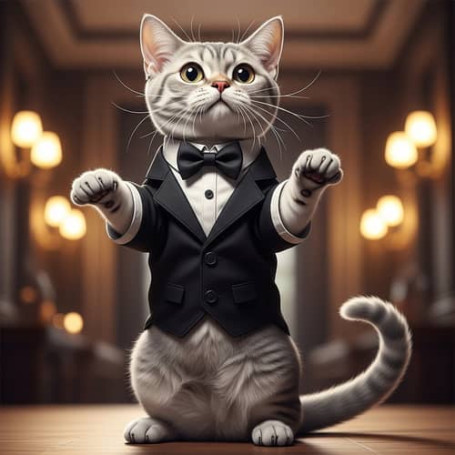 Adorable Cat in Tuxedo: Playful and Sophisticated Feline