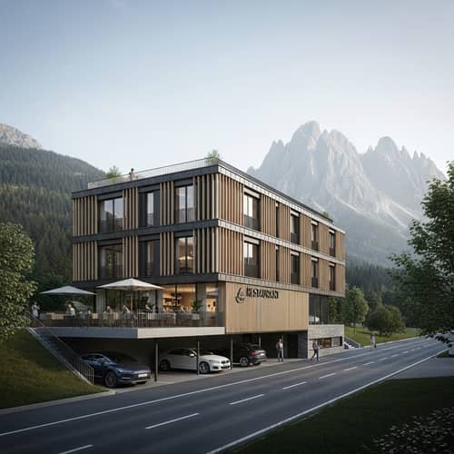 Modern Architectural Masterpiece in Alpine Setting