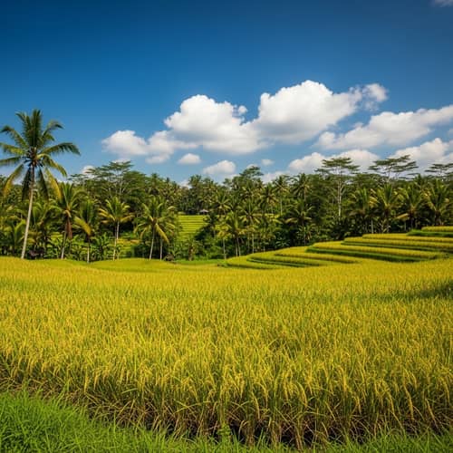 Scenic Rice Fields View in Bali, Indonesia