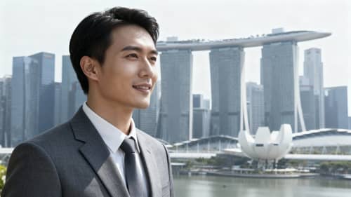 Singapore Skyline with Marina Bay Sands Background Singapore Skyline with Marina Bay Sands Background