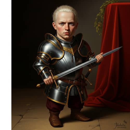 20-Year-Old Caucasian Individual with Dwarfism in High Fantasy Medieval Setting