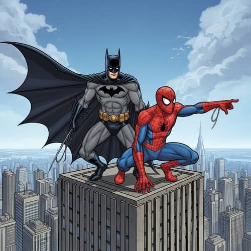 Superheroes on Skyscraper: Fighting Crime in the City