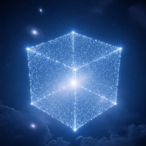 Celestial Cube Formation in Enchanting Night Sky