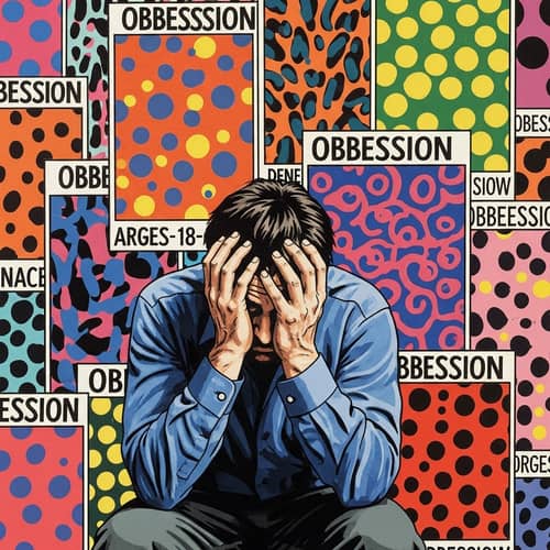 Abstract Expressionism Art: Distressed Man in Obsession and Infinity