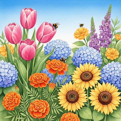 Vibrant Watercolor Flower Paintings