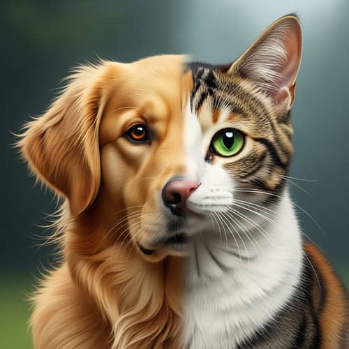 Mythical Creature: Calico Cat & Golden Retriever Hybrid